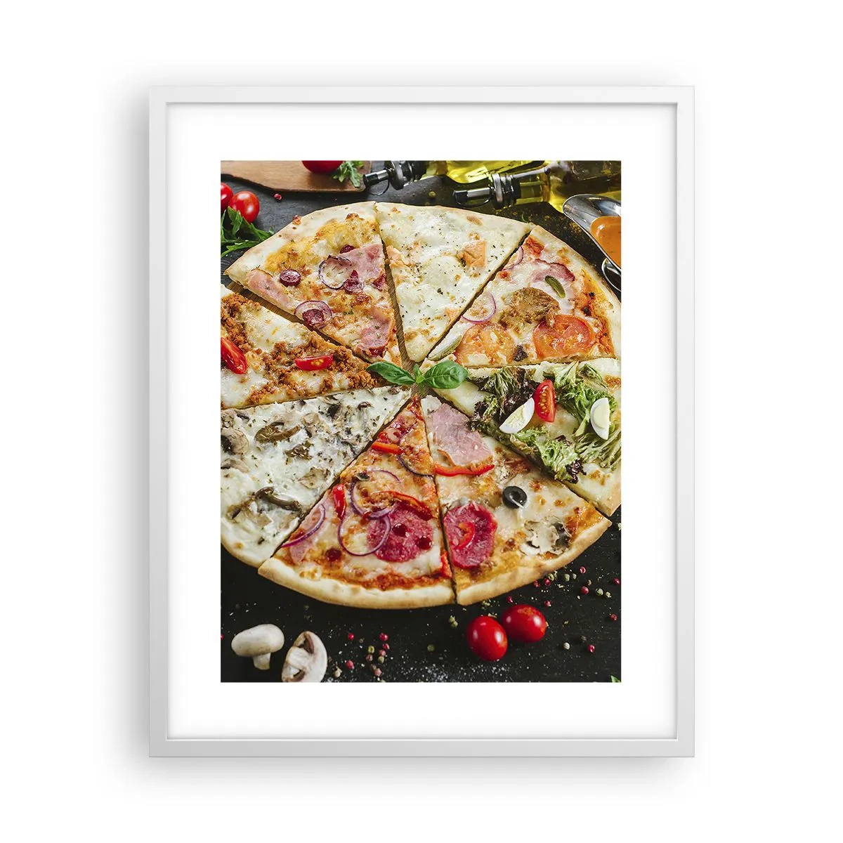 Poster in cornice bianca - Ventaglio di gusti - 40x50 cm