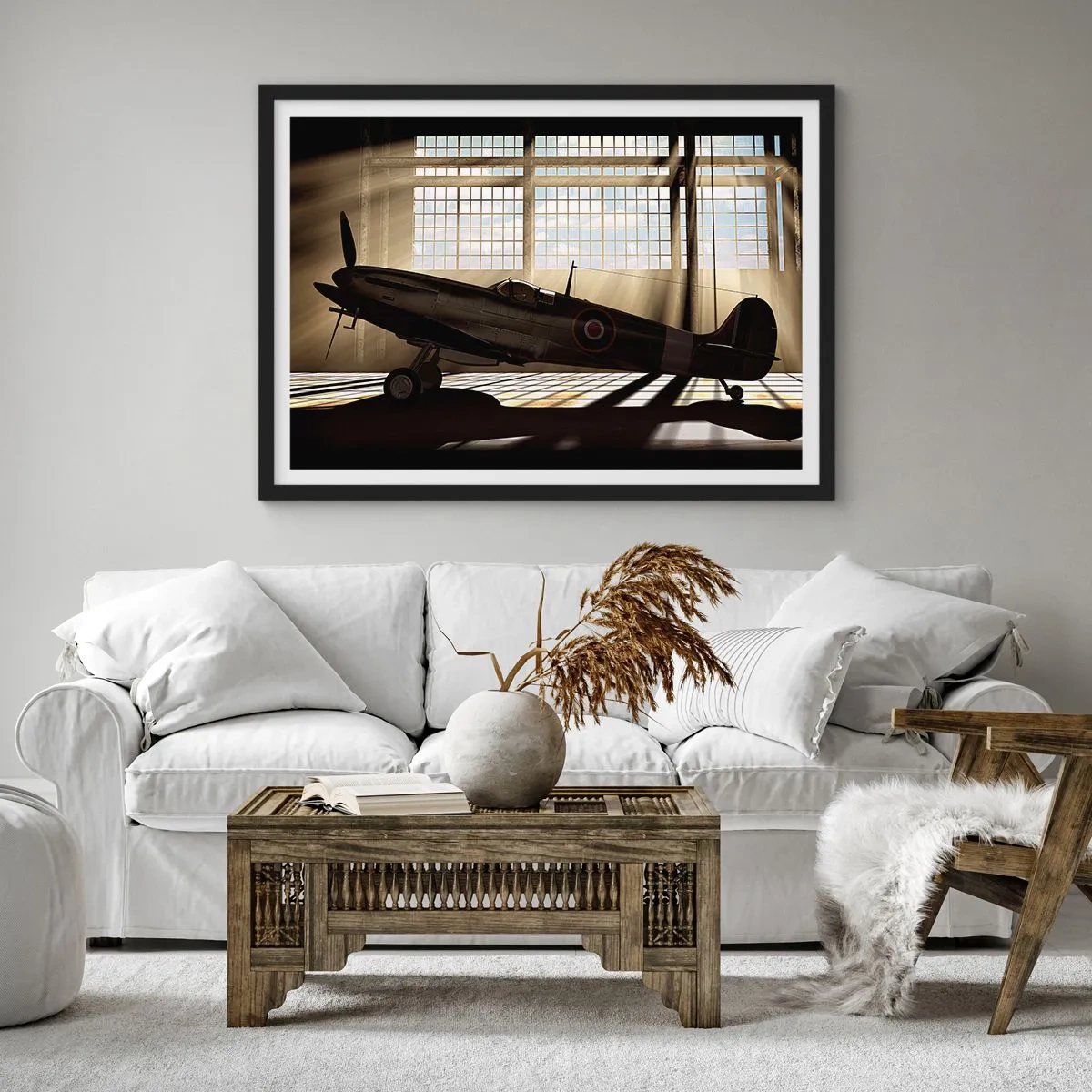 Poster in cornice nera - Il riposo del guerriero - 40x30 cm
