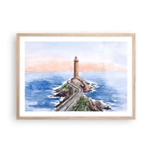 Poster in cornice rovere chiaro - Rivolto verso il mare - 70x50 cm