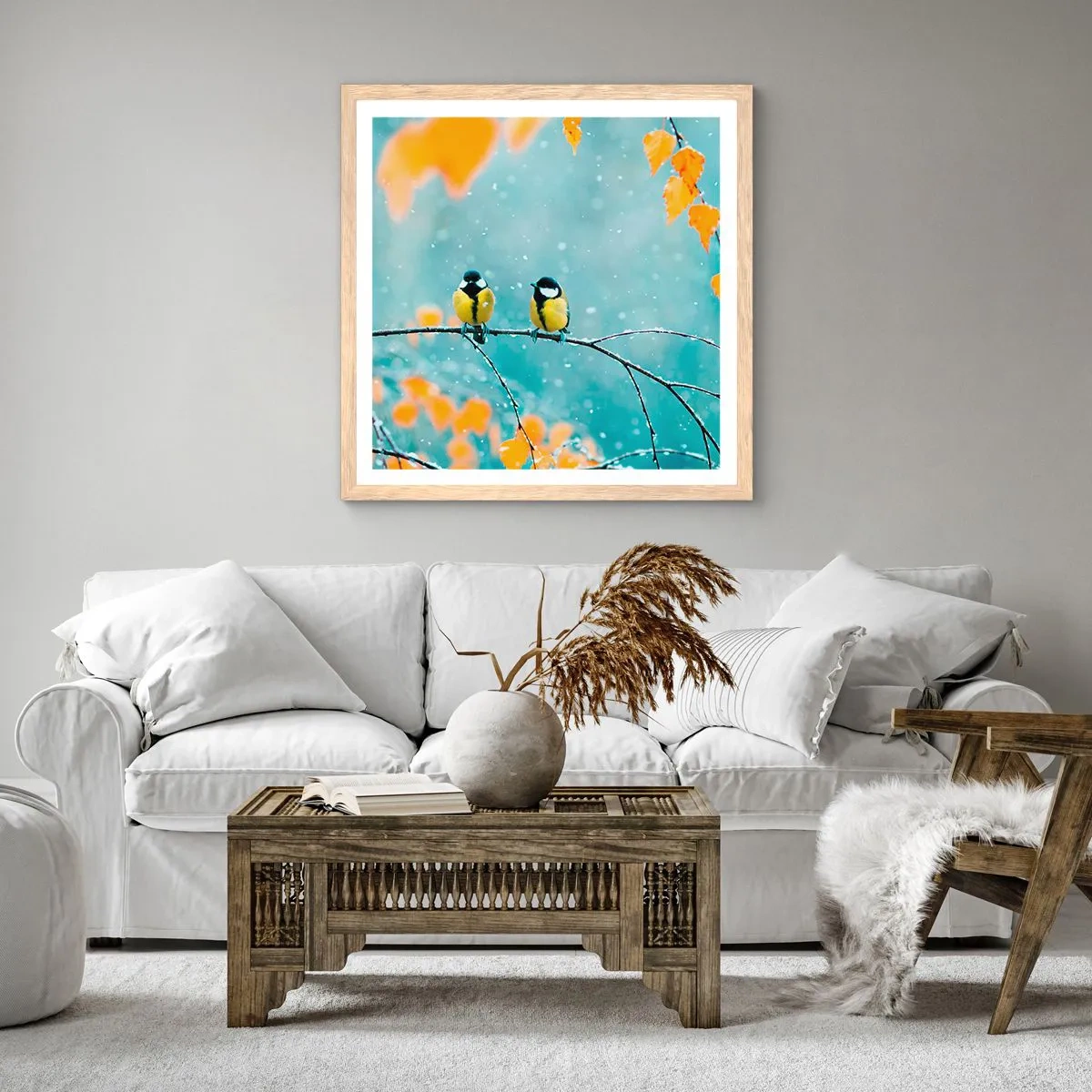 Poster in cornice rovere chiaro - Pettegolezzi alati - 30x30 cm
