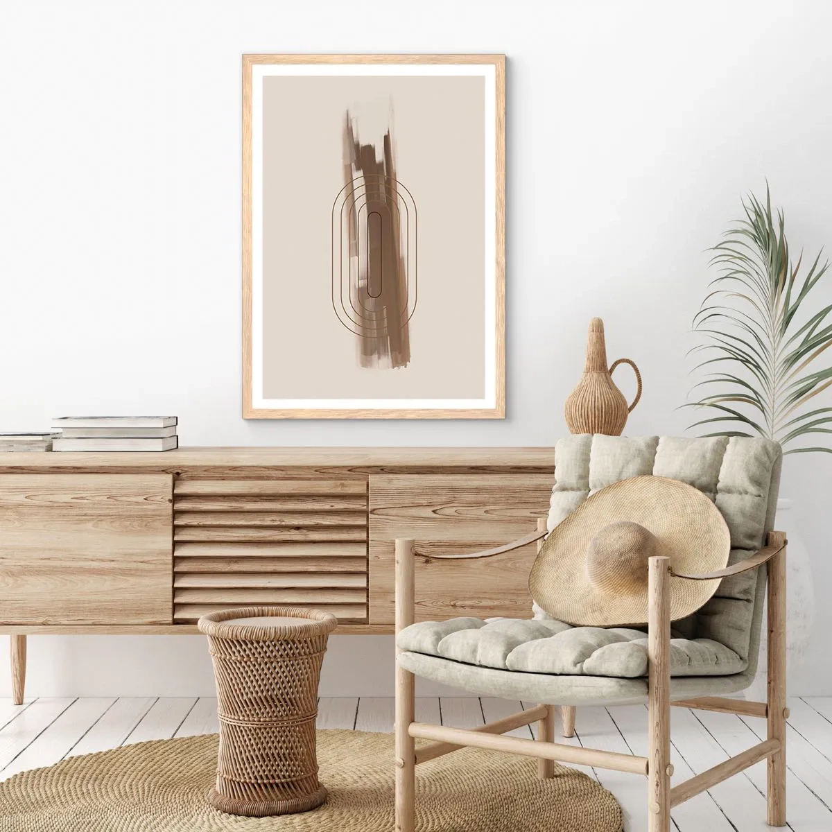 Poster in cornice rovere chiaro - Un soffio di grigio - 30x40 cm