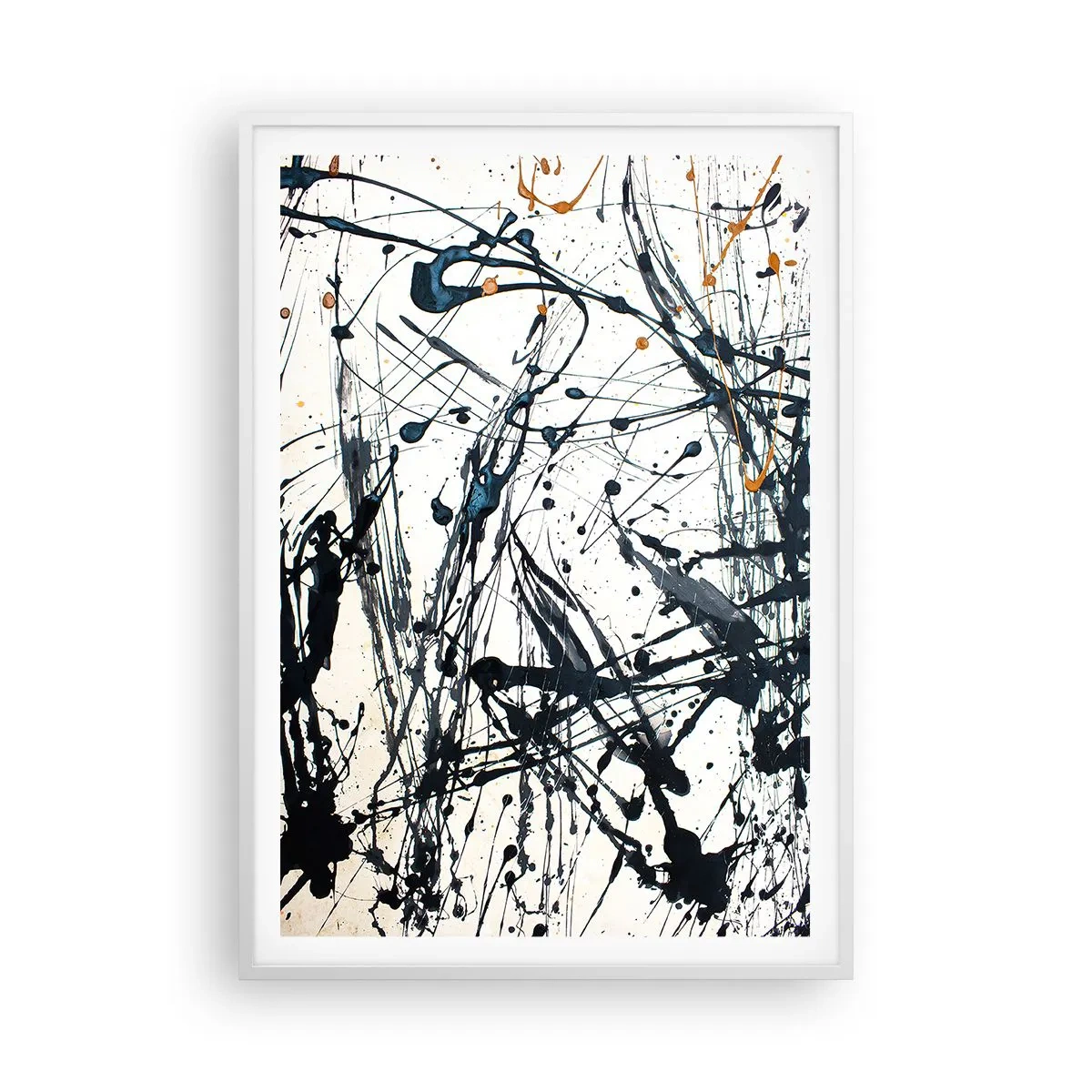 Poster in cornice bianca - Astrazione espressionistica - 70x100 cm