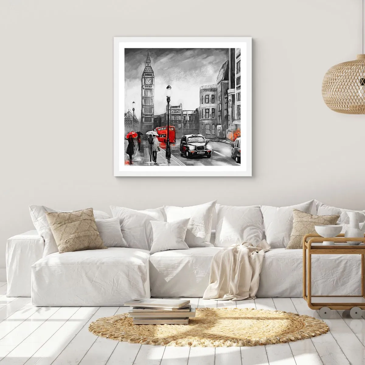 Poster in cornice bianca - Una città per niente grigia - 60x60 cm