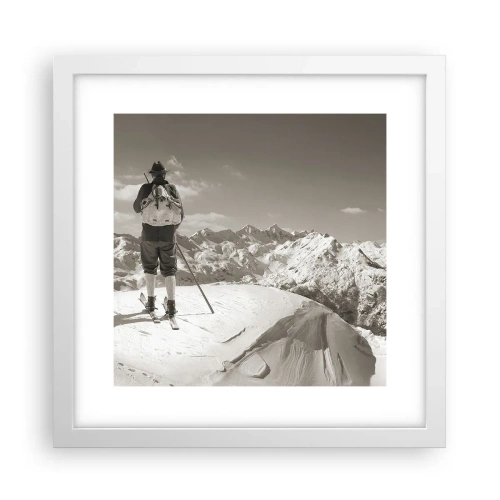 Poster in cornice bianca - E i monti sono immutabili - 30x30 cm