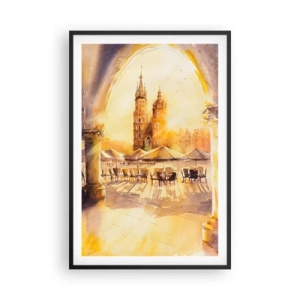 Poster in cornice nera - Alba sulla piazza di Cracovia - 61x91 cm