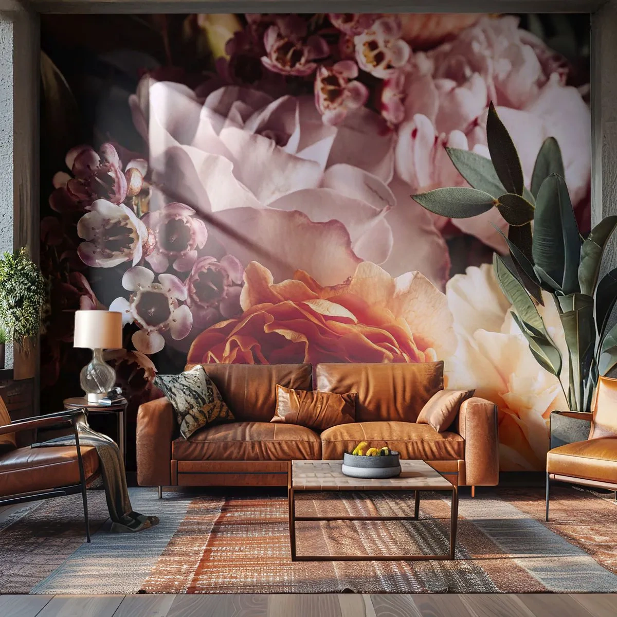 Fotomurali Standard Eco - Avvolti dalla bellezza - Fiori, Mazzo di fiori, Rosa - 500x350 cm