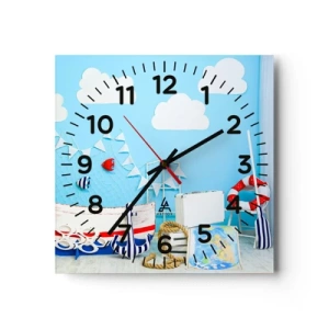 Orologio da parete - Orologio in Vetro - La nostalgia delle avventure dei bambini - 40x40 cm