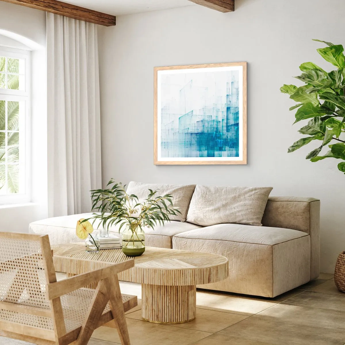 Poster in cornice rovere chiaro - E lo spazio fu - 60x60 cm