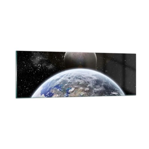 Quadro su vetro - Paesaggio cosmico: sorgere del sole - 90x30 cm