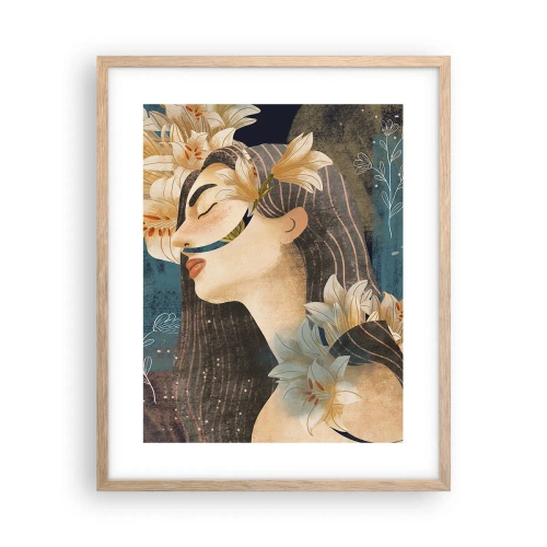 Poster in cornice rovere chiaro - La favola della principessa con i gigli - 40x50 cm