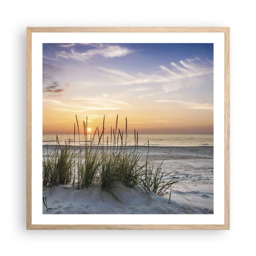 Poster in cornice rovere chiaro - Guarda, pensa, senti - 60x60 cm