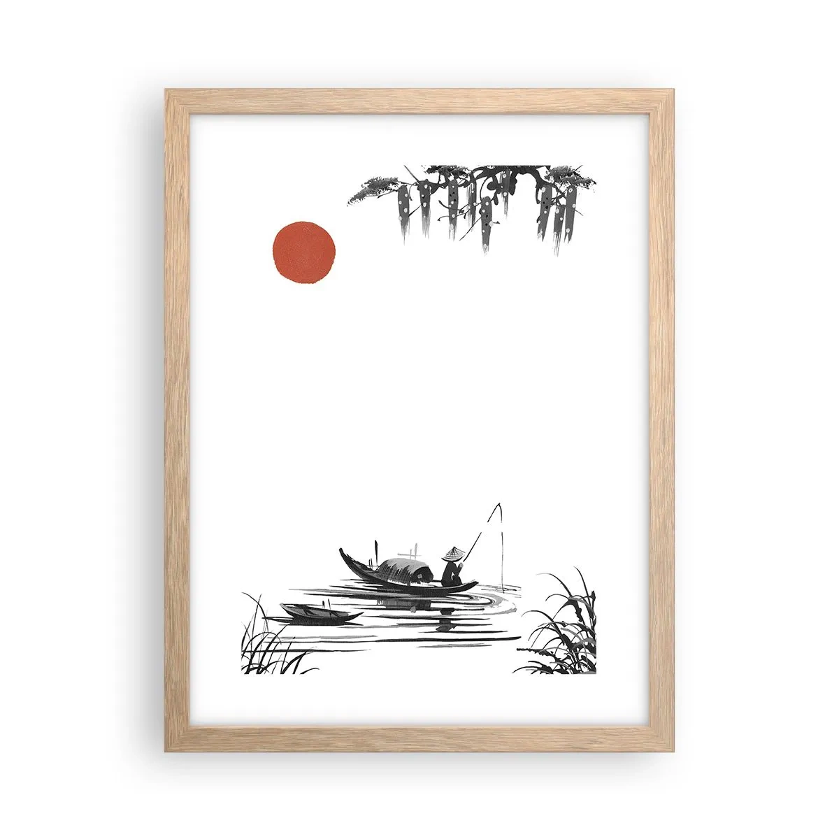 Poster in cornice rovere chiaro - Pomeriggio asiatico - 30x40 cm