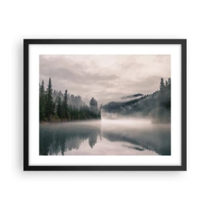Poster in cornice nera - Riflettendo nella nebbia - 50x40 cm