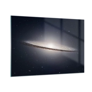 Quadro su vetro - Una galassia a spirale che fluttua nello spazio - 100x70cm - Tanto tempo fa in una lontana galassia... - Decorazione murale moderna per soggiorno e camera da letto ARTTOR
