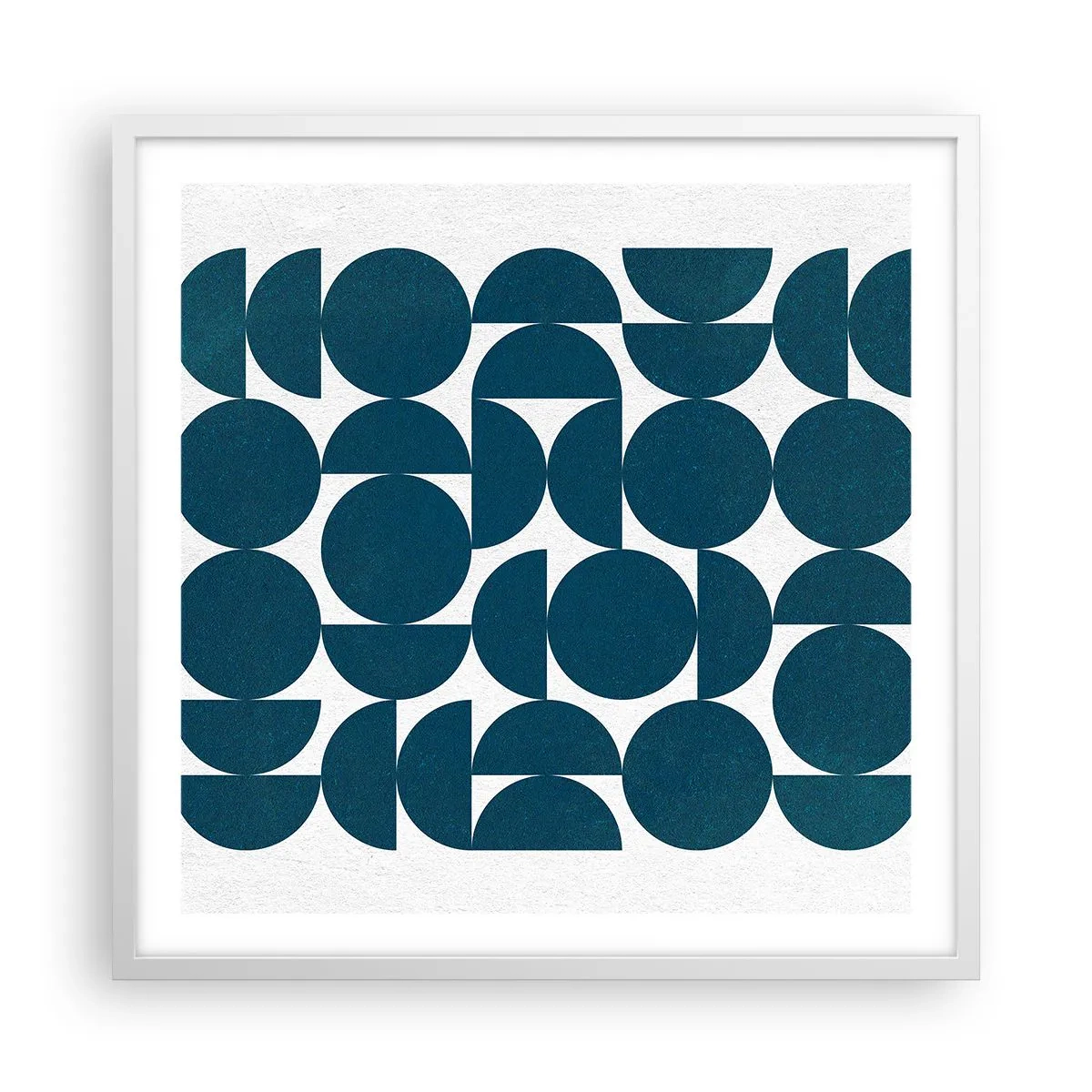 Poster in cornice bianca - Cerchi e semicerchi - 60x60 cm