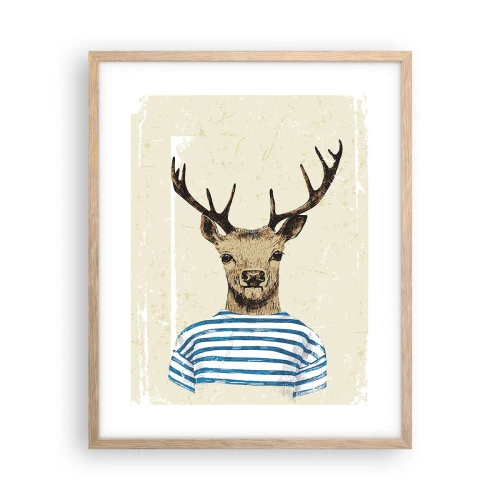 Poster in cornice rovere chiaro - Mi piacciono le camicie a righe! - 40x50 cm