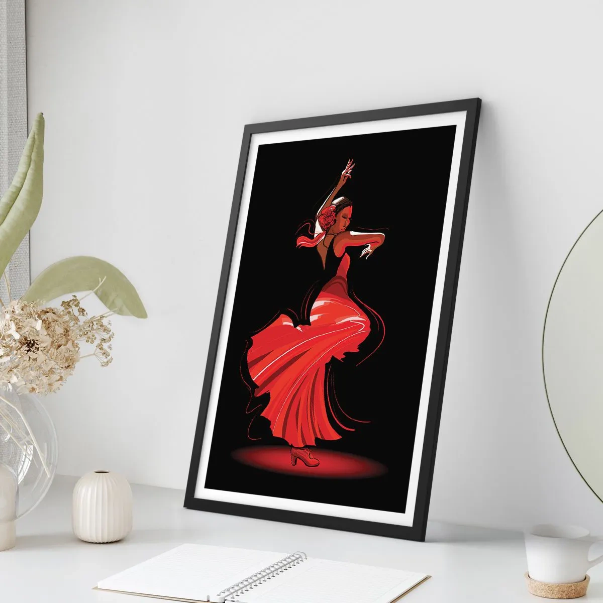 Poster in cornice nera - Lo spirito focoso del flamenco - 30x40 cm