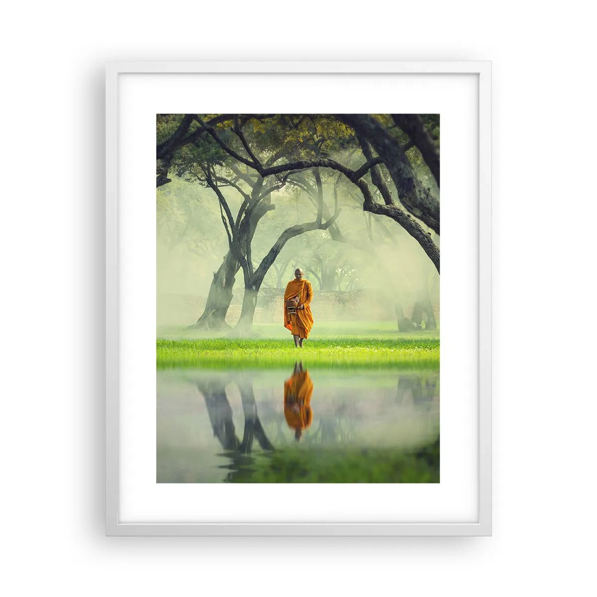 Poster in cornice bianca - In cammino verso l'illuminazione - 40x50 cm