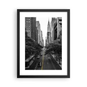 Poster in cornice nera - Alba a New York - 30x40 cm