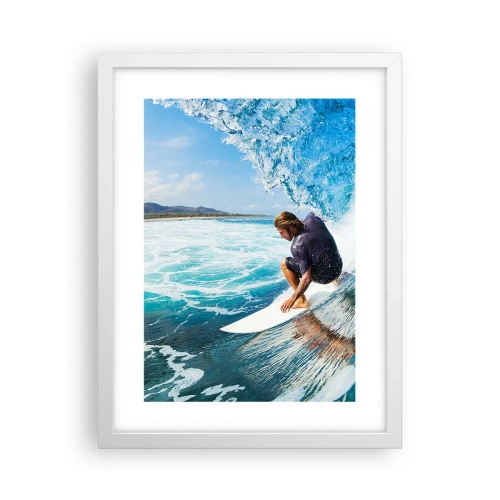 Poster in cornice bianca - Ballando con le onde - 30x40 cm