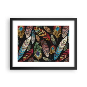 Poster in cornice nera - Il carnevale degli uccelli - 40x30 cm