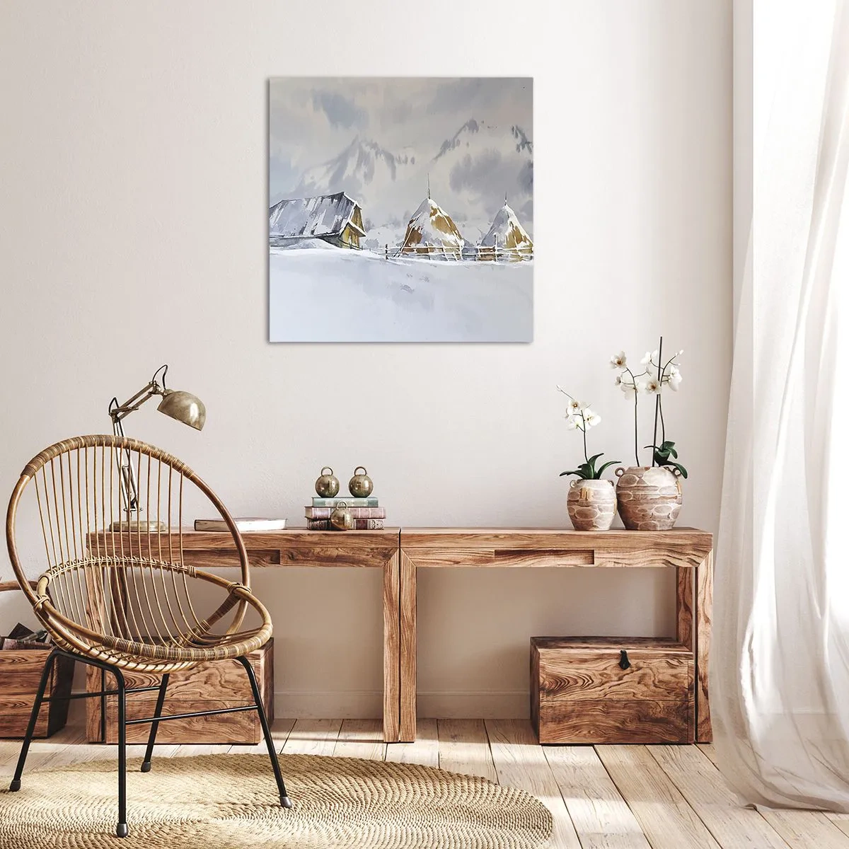 Quadro su tela - Stampe su Tela - Nella valle innevata - 30x30 cm