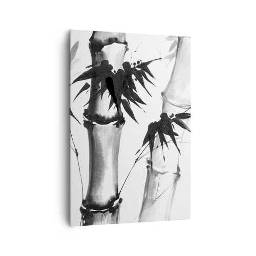 Quadro su tela - Stampe su Tela - Bambù acquerello in stile giapponese su sfondo bianco - 70x100cm - Particolare d'oriente - Decorazione murale moderna per soggiorno e camera da letto ARTTOR
