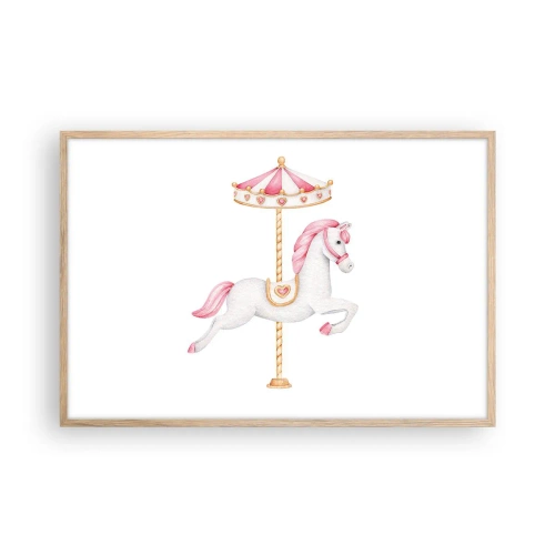 Poster in cornice rovere chiaro - Partito al galoppo. - 91x61 cm