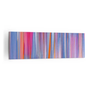 Quadro su tela - Stampe su Tela - Linee verticali astratte nelle tonalità del blu e del rosa - 160x50cm - Ascensione arcobaleno - Decorazione murale moderna per soggiorno e camera da letto ARTTOR