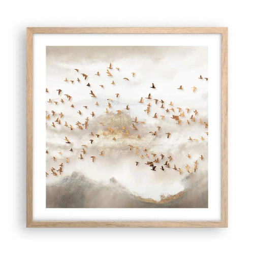 Poster in cornice rovere chiaro - È giunto il momento... - 50x50 cm