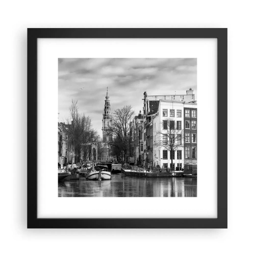 Poster in cornice nera - Atmosfera di Amsterdam - 30x30 cm