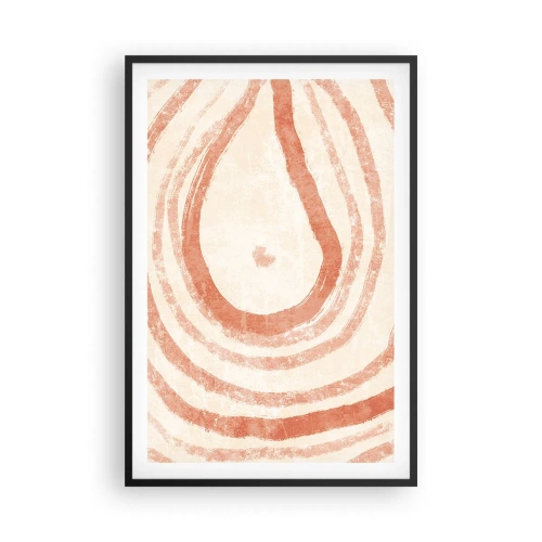 Poster in cornice nera - Cerchi di corallo - 61x91 cm