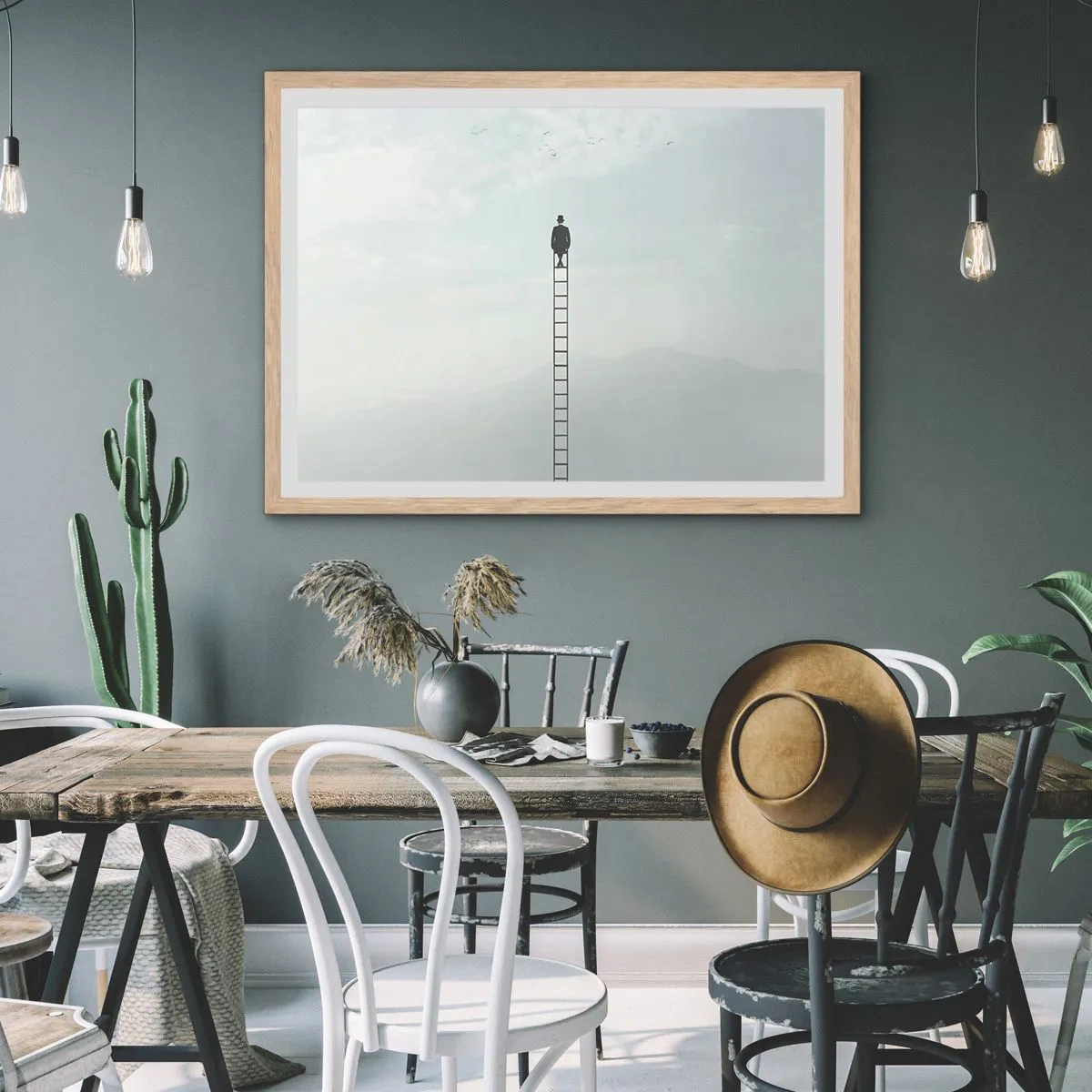 Poster in cornice rovere chiaro - Innalzati al di sopra - 91x61 cm