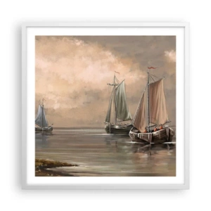 Poster in cornice bianca - Il ritorno dei marinai - 60x60 cm