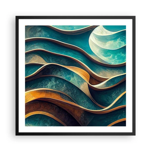 Poster in cornice nera - I meandri del blu - 60x60 cm