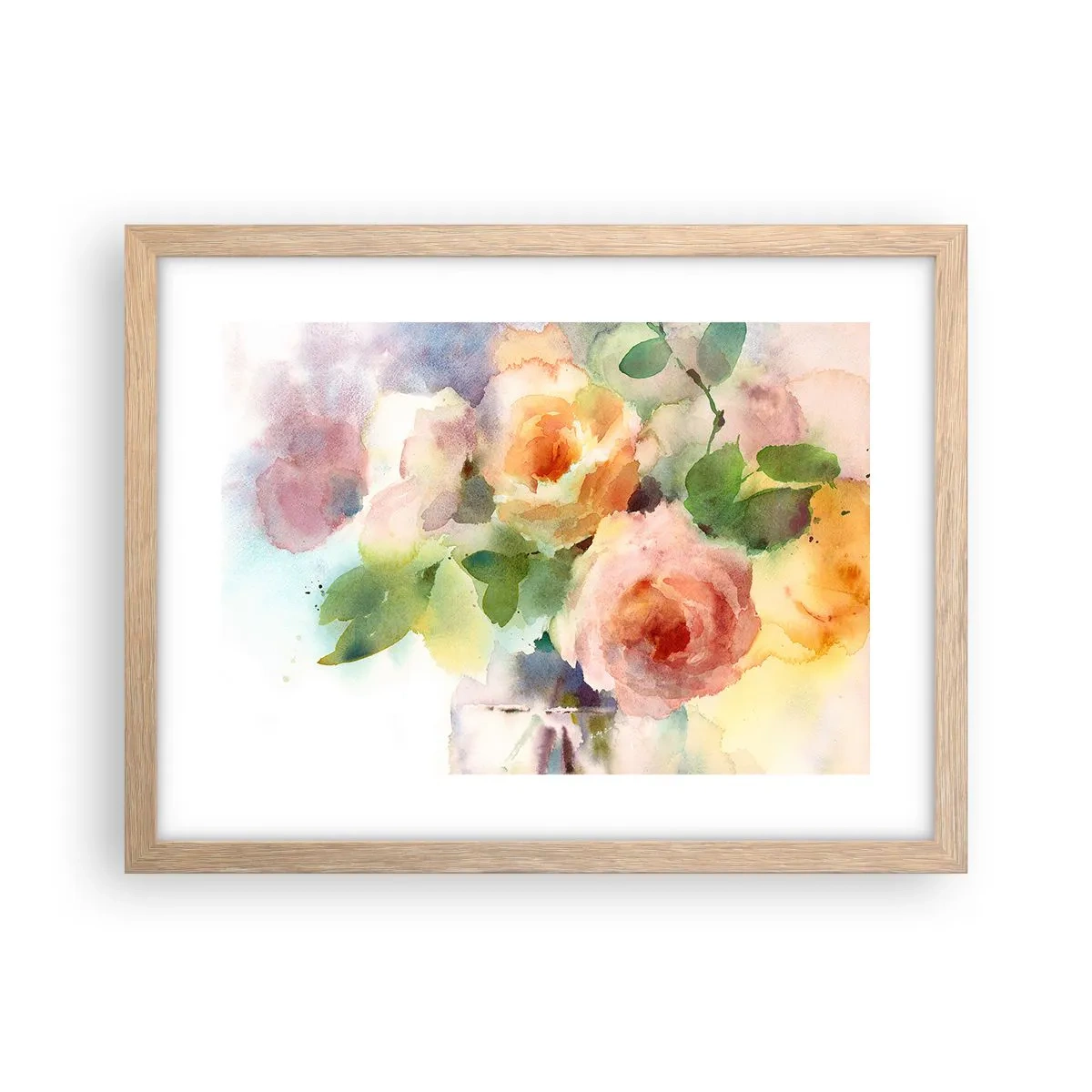 Poster in cornice rovere chiaro - Delicati come un acquerello - 40x30 cm