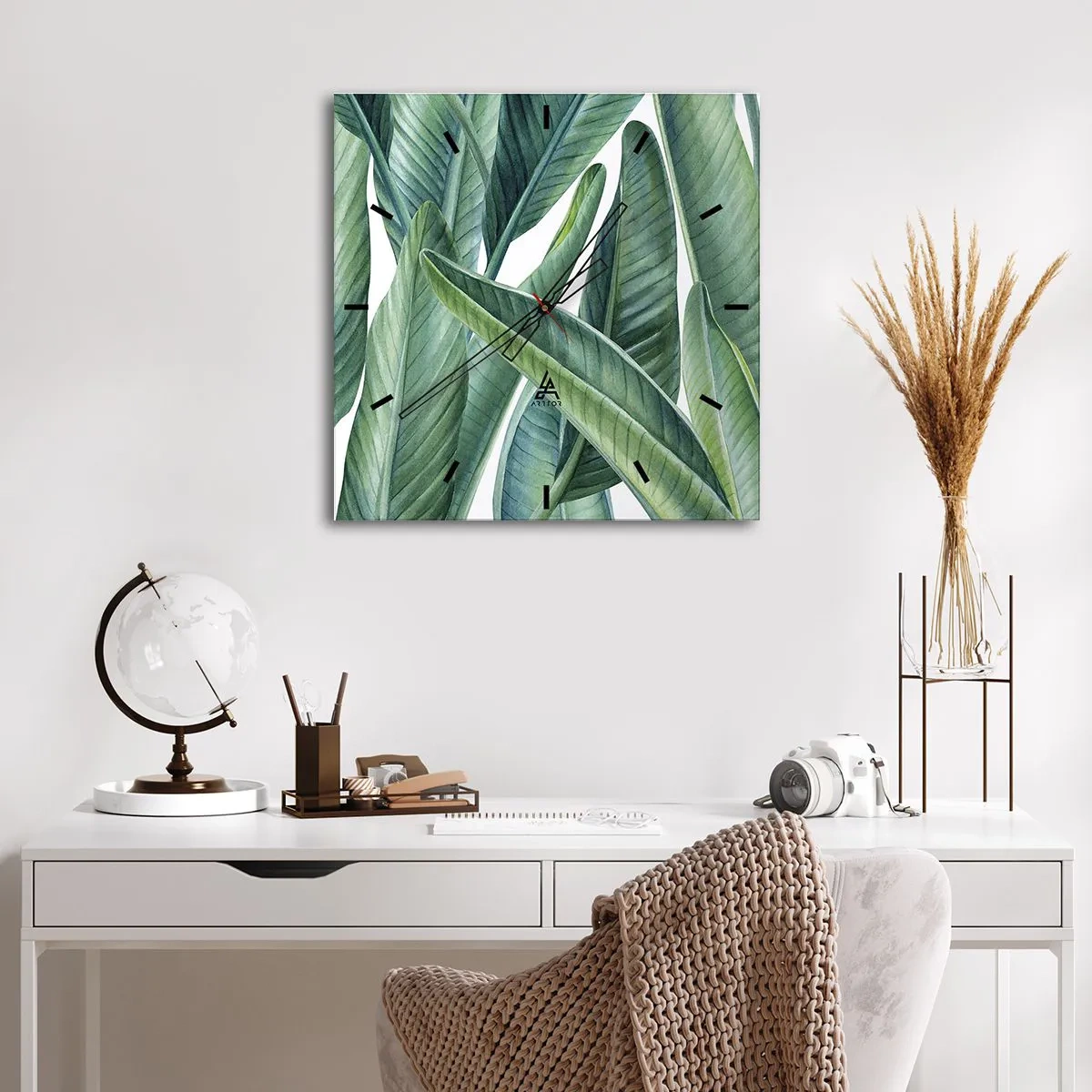 Orologio da parete - Orologio in Vetro - Il verde in sé - 40x40 cm