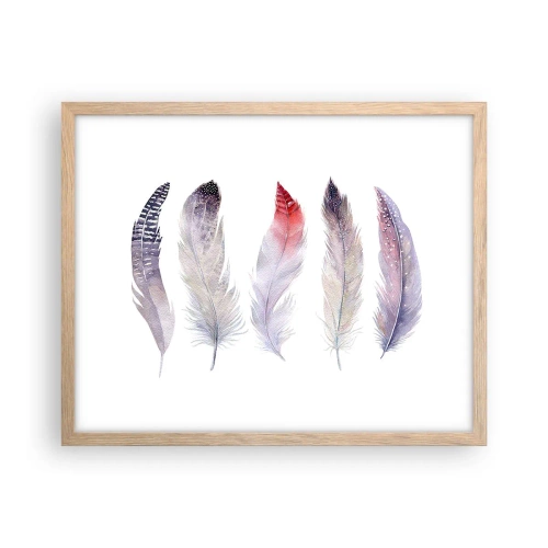 Poster in cornice rovere chiaro - Delicate come una nebbia multicolore - 50x40 cm