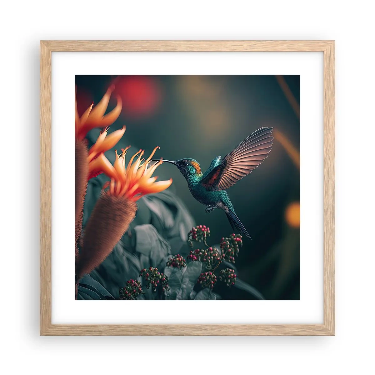 Poster in cornice rovere chiaro - Una vita davvero a colori - 40x40 cm