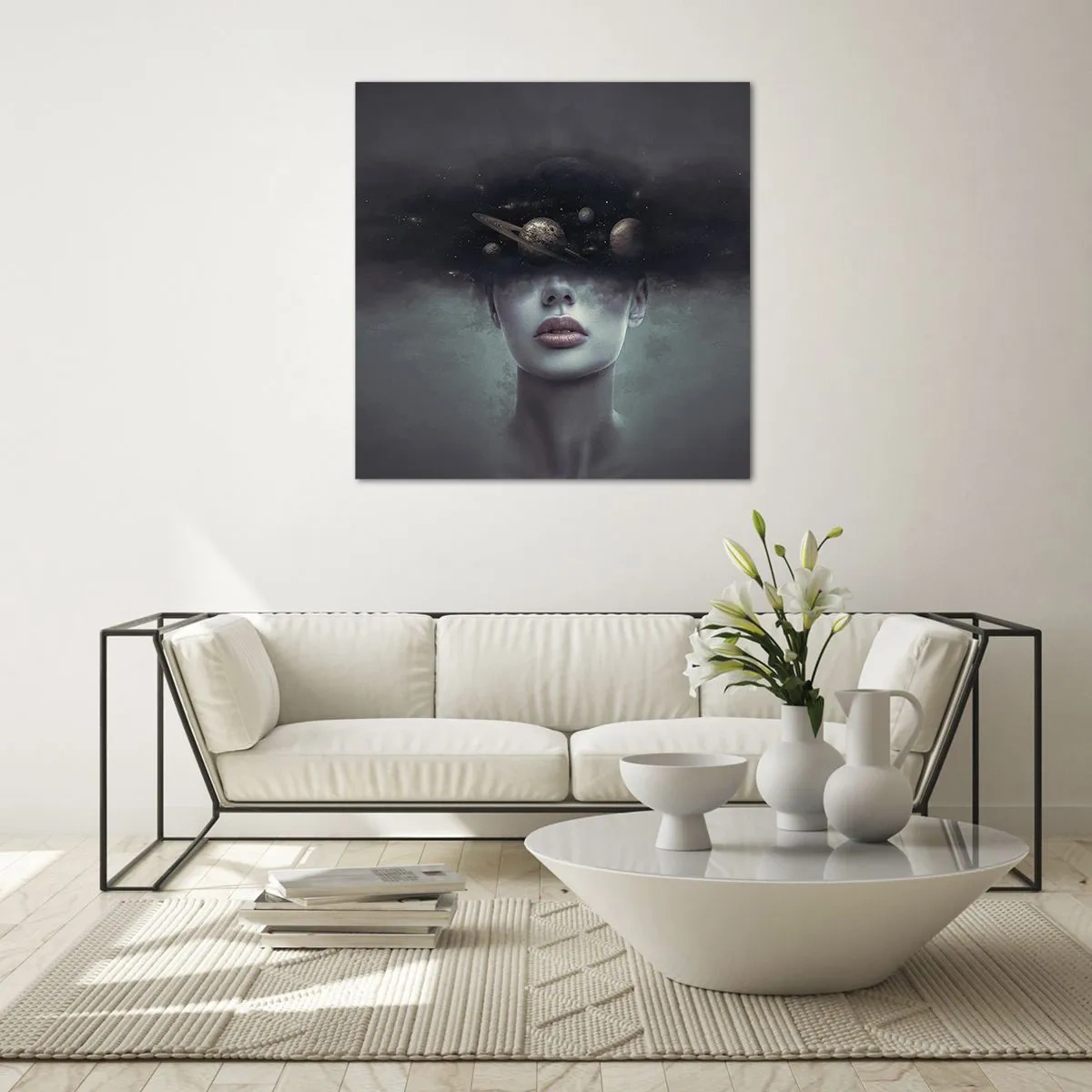 Quadro su vetro - E i pianeti folleggiano... - 30x30 cm
