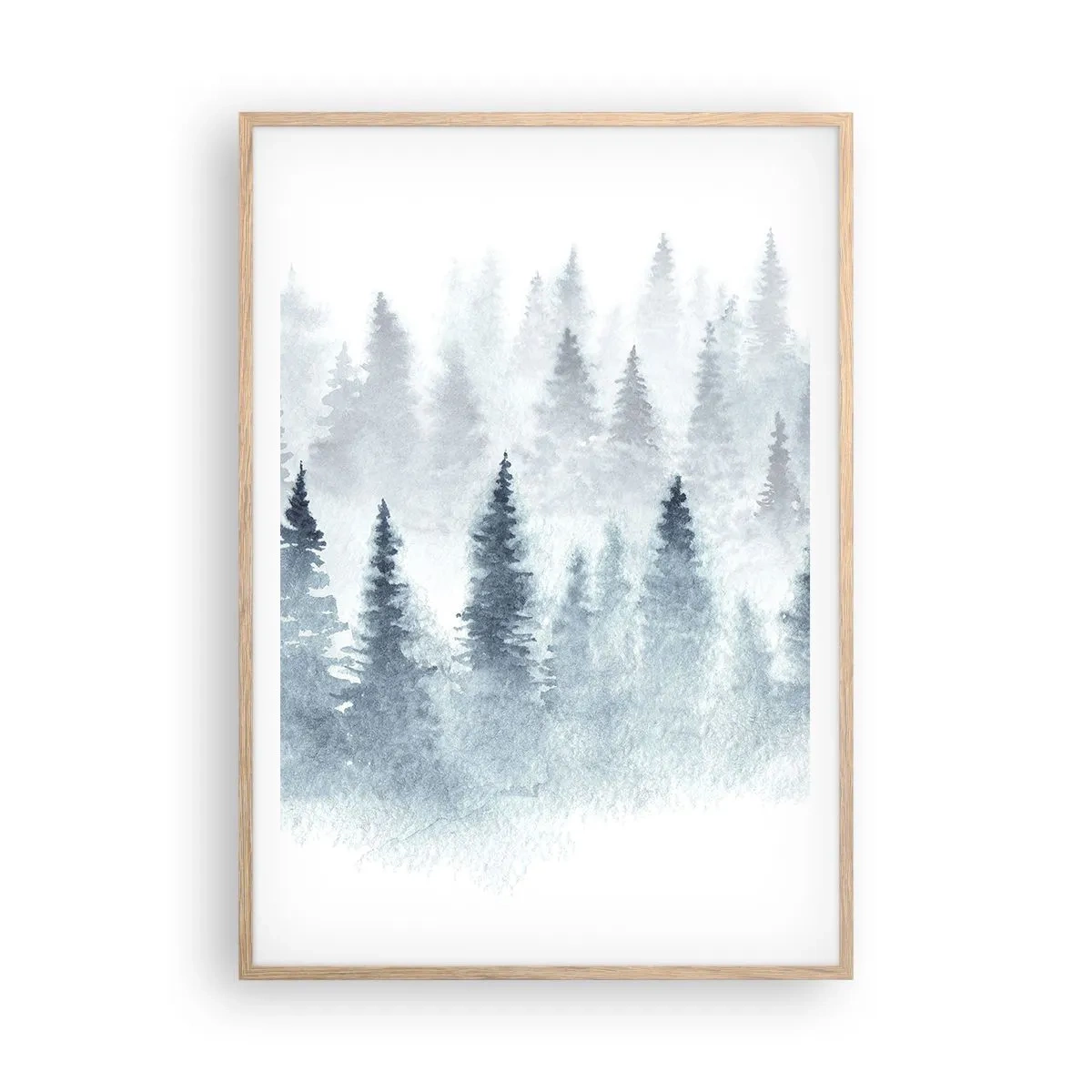 Poster in cornice rovere chiaro - Avvolti nella nebbia - 70x100 cm