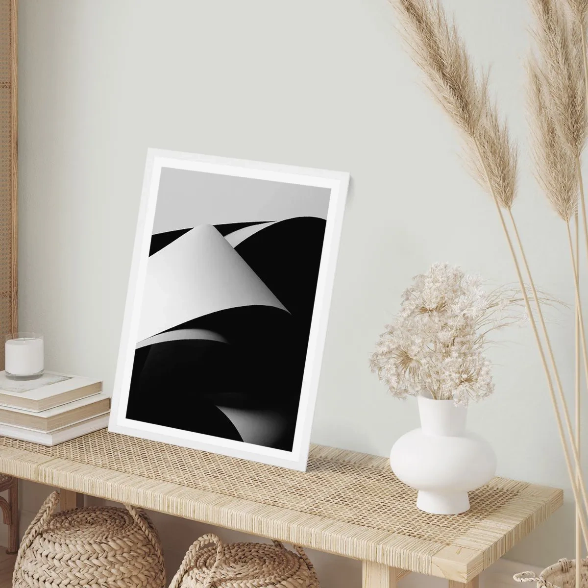 Poster in cornice bianca - Piani di luce dalle profondità dell'ombra - 50x70 cm