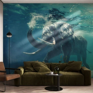 Fotomurali Premium Canvas - Tutti amano nuotare - Astrazione, Elefante, Pezzo - 200x140 cm