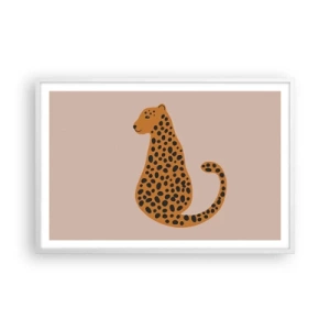 Poster in cornice bianca - Il leopardo è un motivo di moda - 91x61 cm