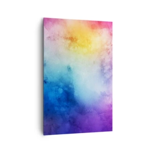 Quadro su tela - Stampe su Tela - Una composizione astratta nei toni pastello del rosa e del blu. - 80x120cm - Quasi al settimo cielo - Decorazione murale moderna per soggiorno e camera da letto ARTTOR