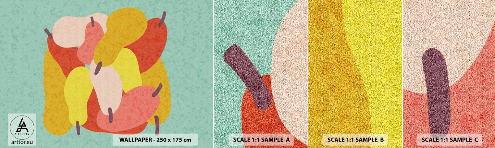 Campione Di Fotomurale Standard Eco - Assaggia il sole estivo - Frutta, Pere, Salute - 100x30 cm