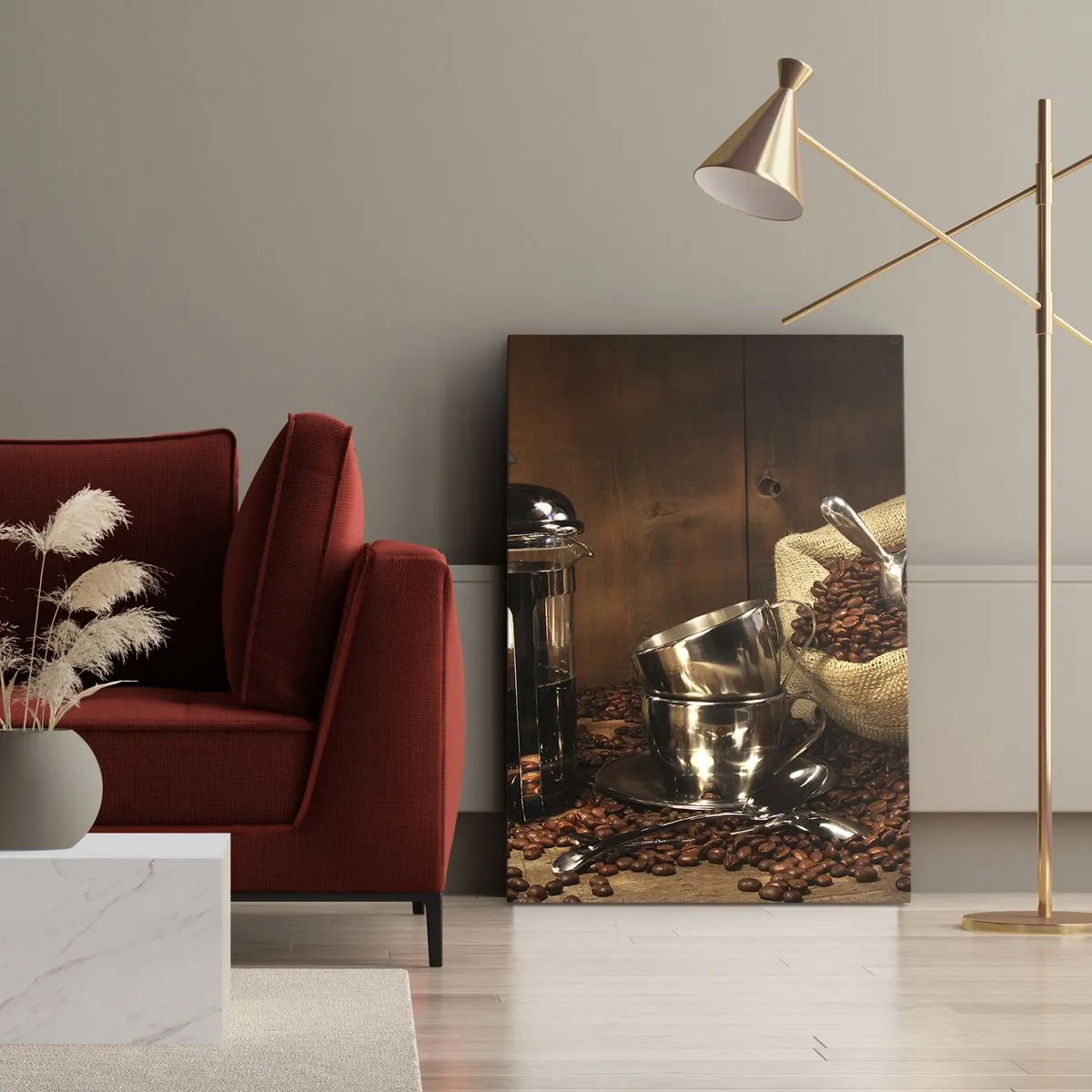 Quadro su tela - Stampe su Tela - Magia del caffè: aroma e sapore - 65x120 cm