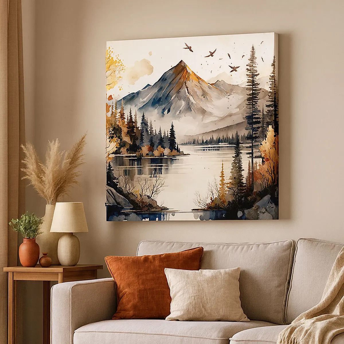 Quadro su tela - Stampe su Tela - L'autunno dorato sui monti - 30x30 cm