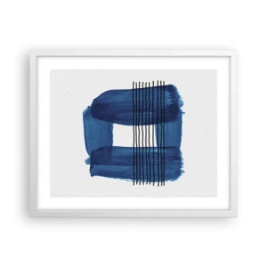 Poster in cornice bianca - Composizione blu e nera - 50x40 cm