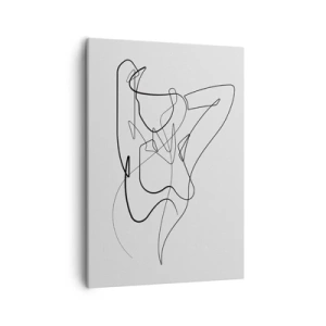 Quadro su tela - Stampe su Tela - Profilo minimalista di una silhouette femminile - 50x70cm - Davvero, come sei... - Decorazione murale moderna per soggiorno e camera da letto ARTTOR